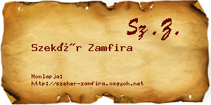 Szekér Zamfira névjegykártya